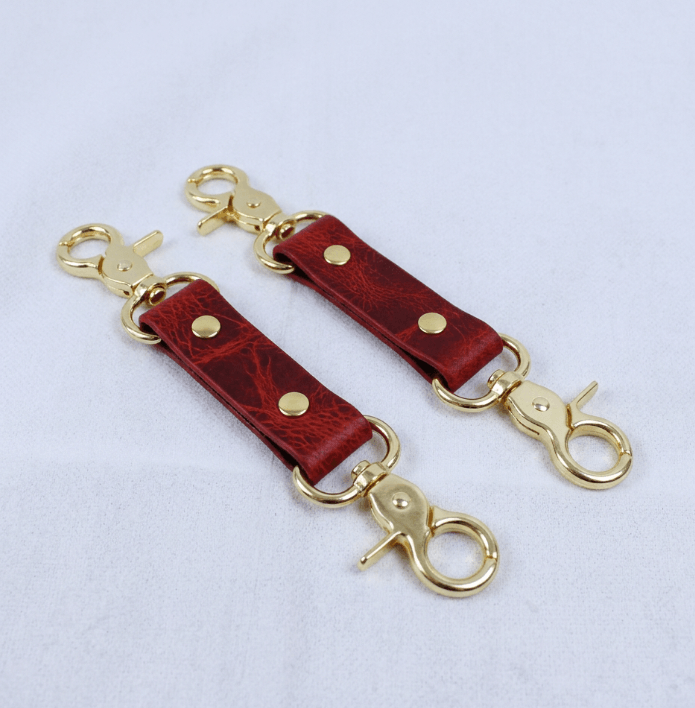 BDSM Connectors Violet Leather Strap with Gold Hardware