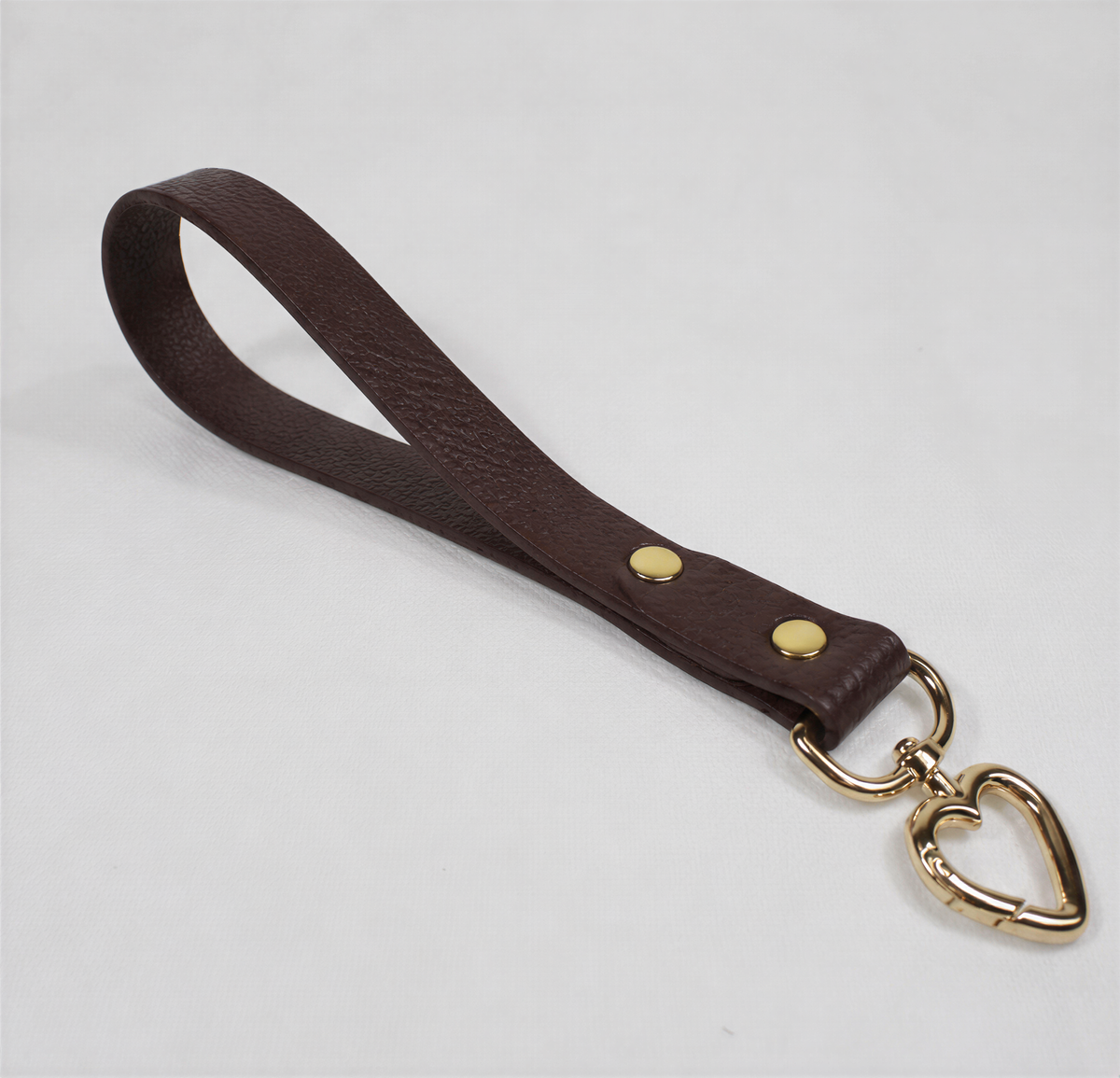 Violet Mini BDSM Leather Leash – Heart Snap Hook Bondage Lead