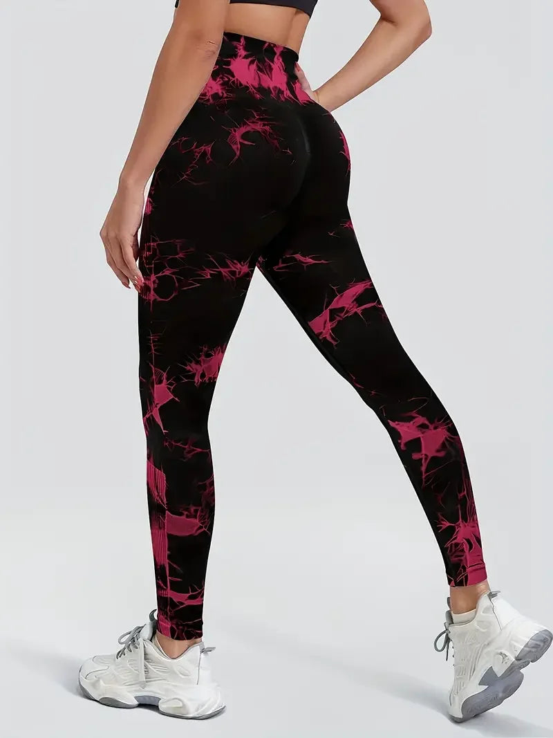 Women's Seamless Tie-dye Yoga Pants High Waist Soft Comfortable Gym Fitness Sportswear Workout Leggings Tights