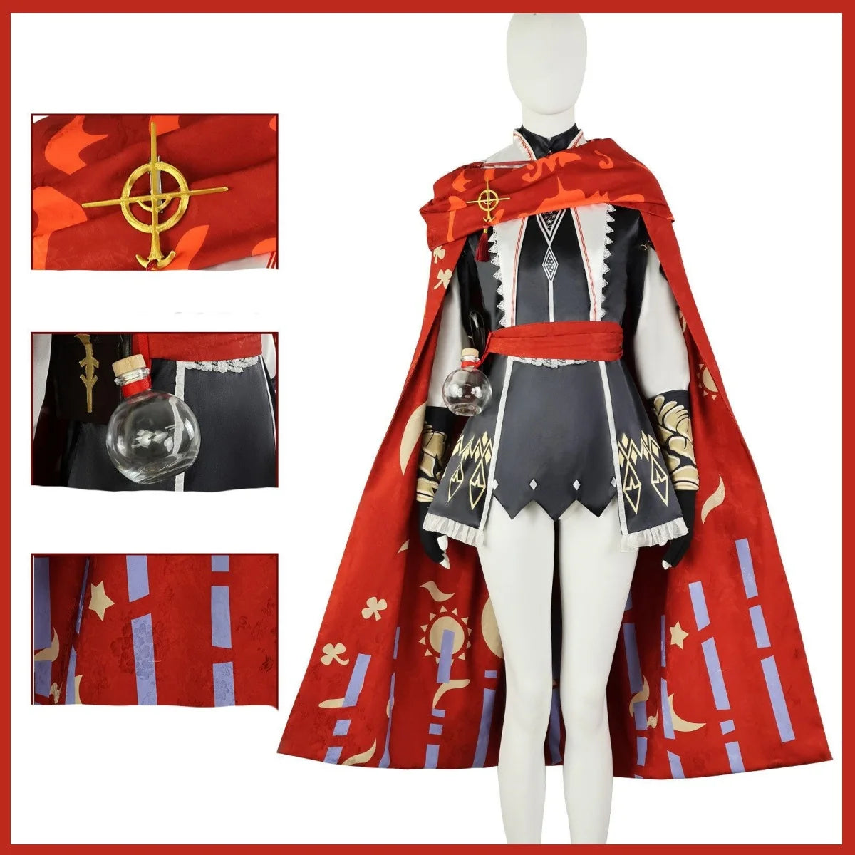 Game Arknights Exusiai The New Covenant Cosplay Costume Legend Seeker Wig Fight Uniform Dress Red Cloak Woman Sexy Carnival Suit