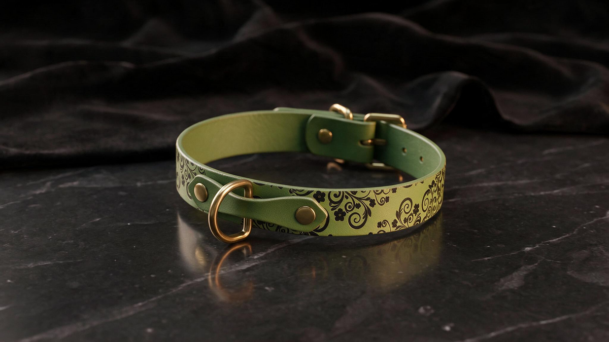 Floral BDSM Collar Leather Choker Sub Choker– Fetish Collar