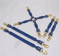 BDSM Connector Set Blue Leather Bondage Connectors