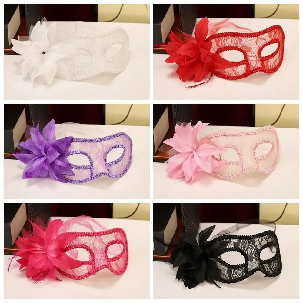 Funny Flower Half-Face Mask Multicolor Seductive Style Masquerade Ball Mask Fancy Prom Masquerade Feather Mask Ladies