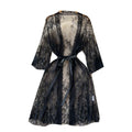 Sexy Lace Nightgown Long Thin Mesh Sleepwear Deep V Neck Shoulder Open Cardigan Trendy Spring Summer Pure Desire Hot Girl