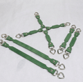 BDSM Restraint Connector Set Green Leather with Heart Rings