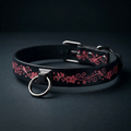 Floral Leather Choker | BDSM Day Collar, Submissive Collar Floral
