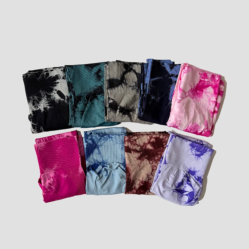 Tie Dye Seamless Leggings For Women High Waist Yoga Pants  Scrunch Butt Lifting Tights Fitness Workout Leggins Gym Clothing