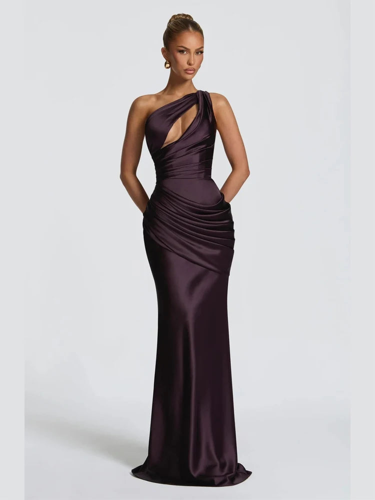 Elegant Scarf Collar Sling Women Summer Dress Solid Sleeveless Off-shoulder Slim Maxi Dresses 2026 Lady Chic Evening Party Gown