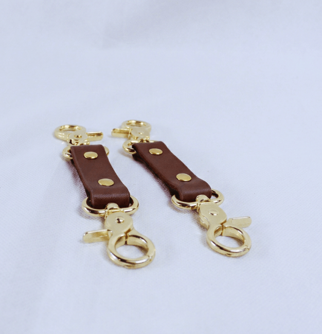 BDSM Connectors Green Leather Strap with Gold Hardware