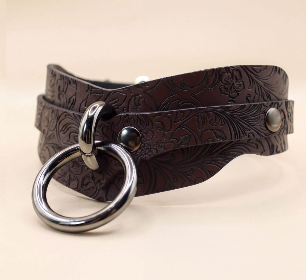 Leather BDSM Collar Posture Collar Choker - BDSM Statement