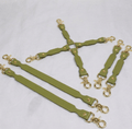 BDSM Connector Set Marble Olive Leather Bondage Connectors