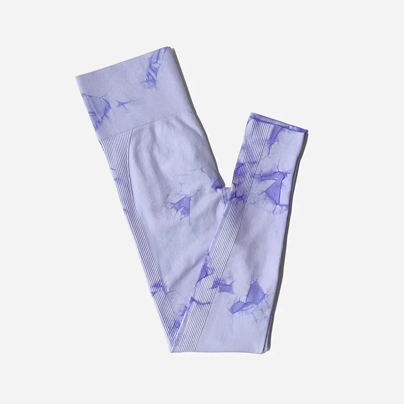 Tie Dye Seamless Leggings For Women High Waist Yoga Pants  Scrunch Butt Lifting Tights Fitness Workout Leggins Gym Clothing