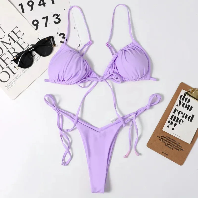 2026 2024 New Arrival Lingerie Sets Kawaii Separate Bikini Swimsuit Ribbon Swimwear For Sexy Women Ladies Seductive Temptre