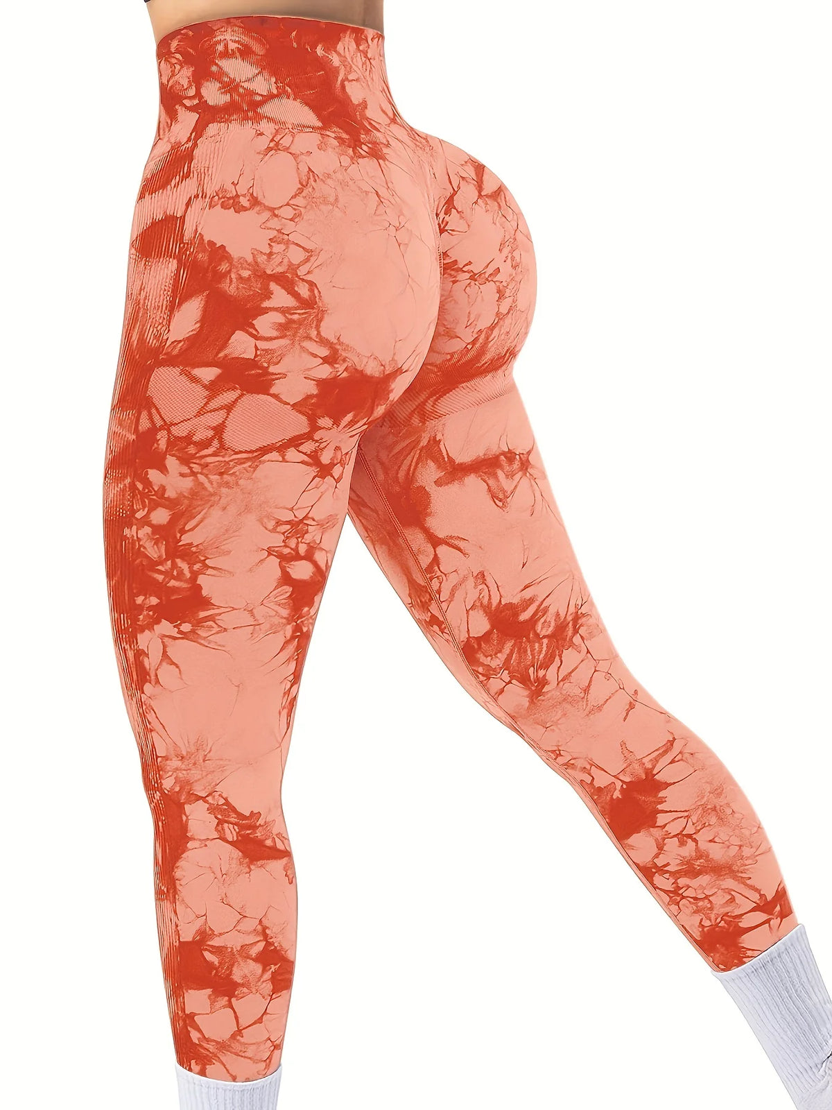 Tie Dye Seamless High Waisted Workout Leggings for Women Scrunch Butt Lifting Yoga Gym Athletic Pants