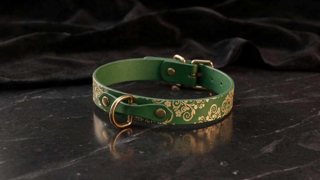 Floral BDSM Collar Leather Choker Sub Choker– Fetish Collar