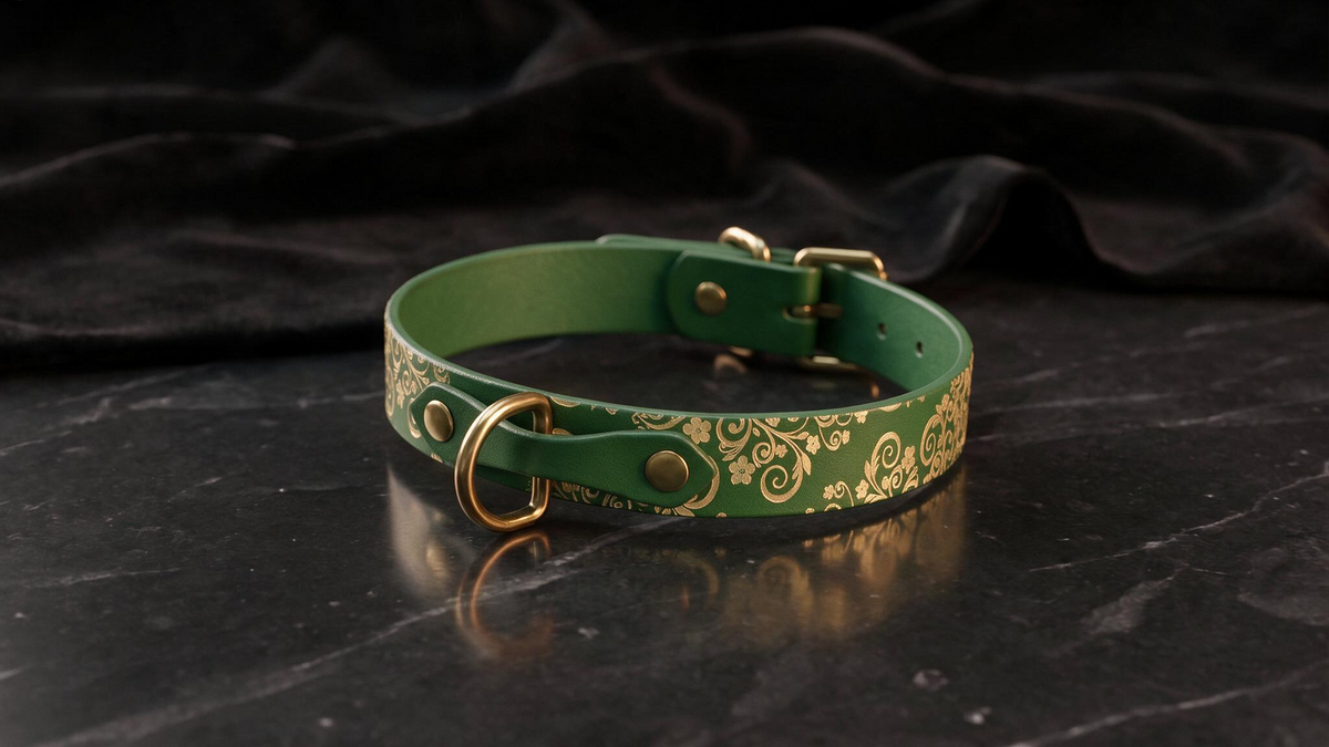 Floral BDSM Collar Leather Choker Sub Choker– Fetish Collar