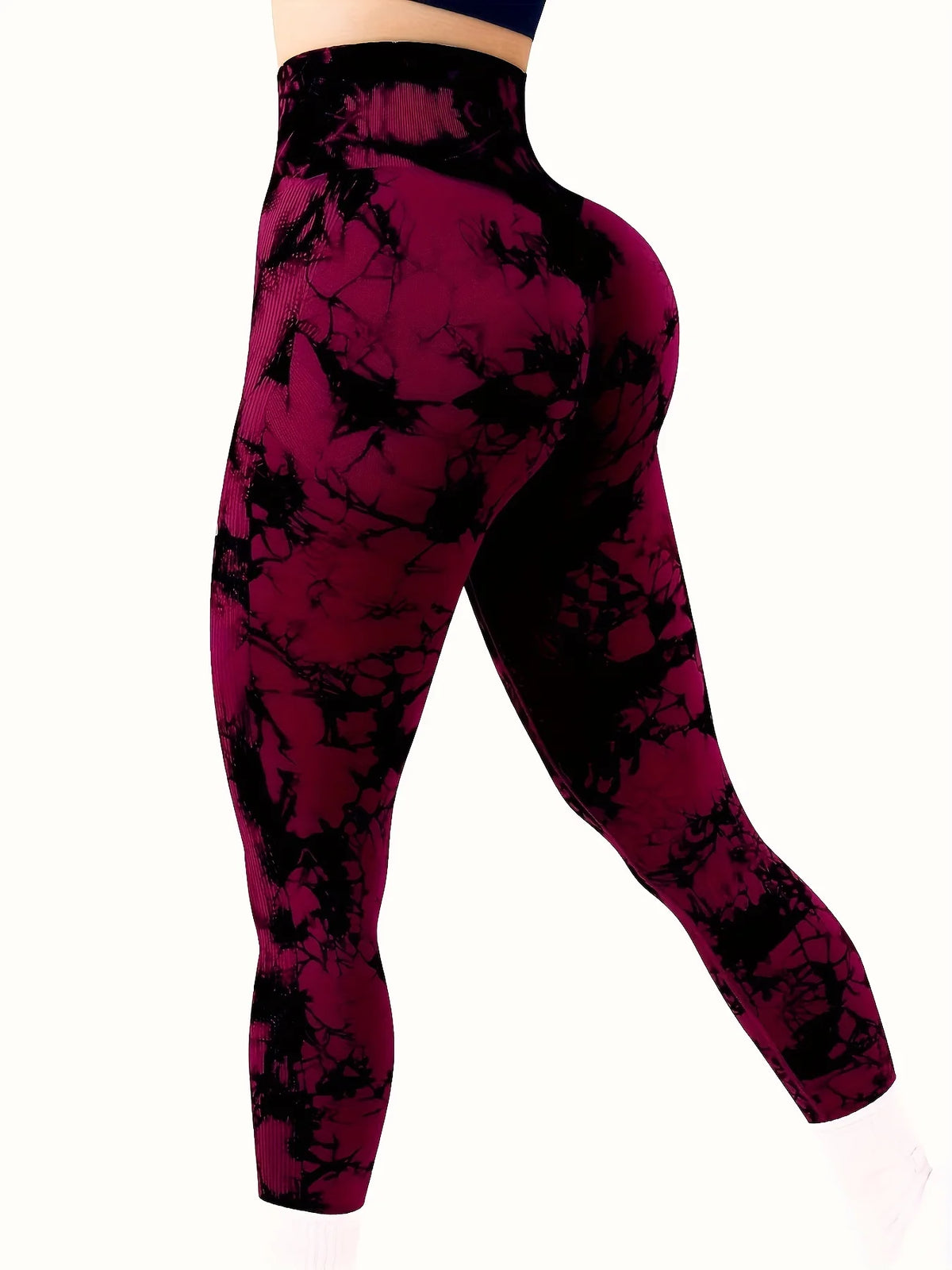 Tie Dye Seamless High Waisted Workout Leggings for Women Scrunch Butt Lifting Yoga Gym Athletic Pants