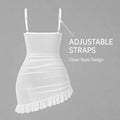 Women's Transparent Lace Lingerie Nightdress with Matching Panties, Ruched Ruffle Hem Babydoll Sleepwear, Four Colors S-XL