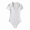 New Women Bodysuit Lingerie Sleepwear Short Sleeve Slim Fit Sexy Jumpsuit Casual Basic Top Bodycone V-neck Hotsweet Undershirt