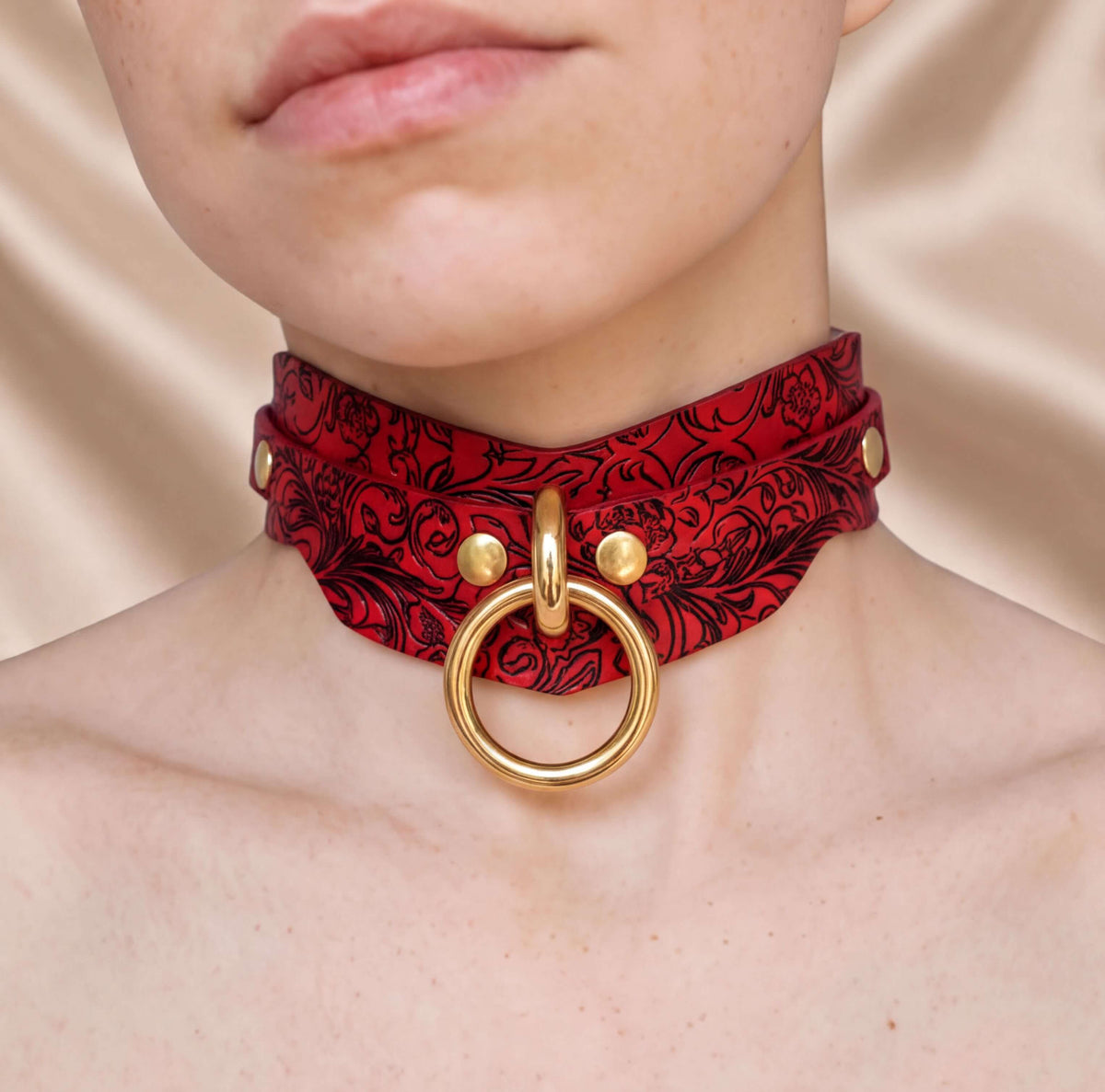 Leather BDSM Collar Posture Collar Choker - BDSM Statement