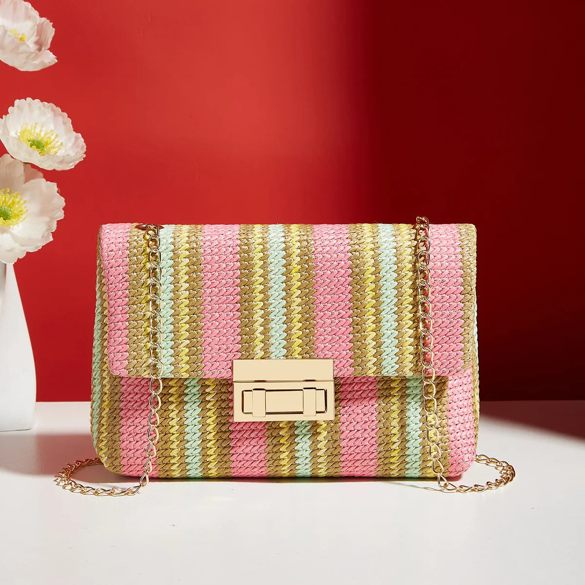Crossbody Bag for Women Chain Strap Banquet Stylish Accessory Shoulder Bag for Day-to-Night Outfits