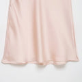 Pink Lace Nightgown Silky Satin V-neck Home Dress Gentle Sexy Women's Sleepwear Dress Comfortable Lightweight Summer Dress