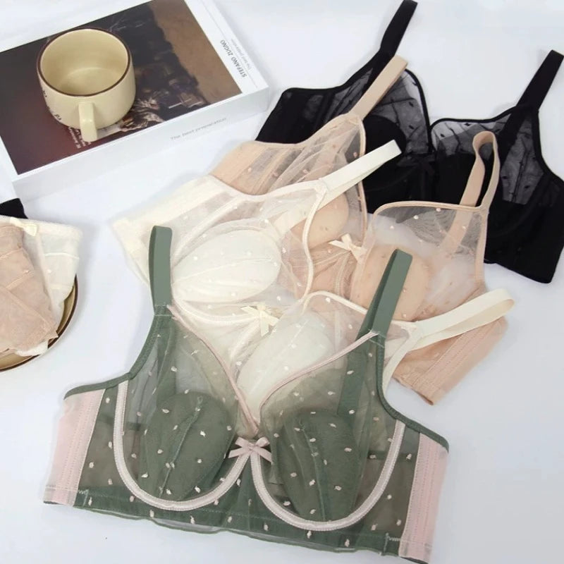 Rabbit Ear Cup Women Bra Soft Underwire Full Cup Ultra Thin Anti Sagging Support Brassiere For Small And Large Bust Intimates