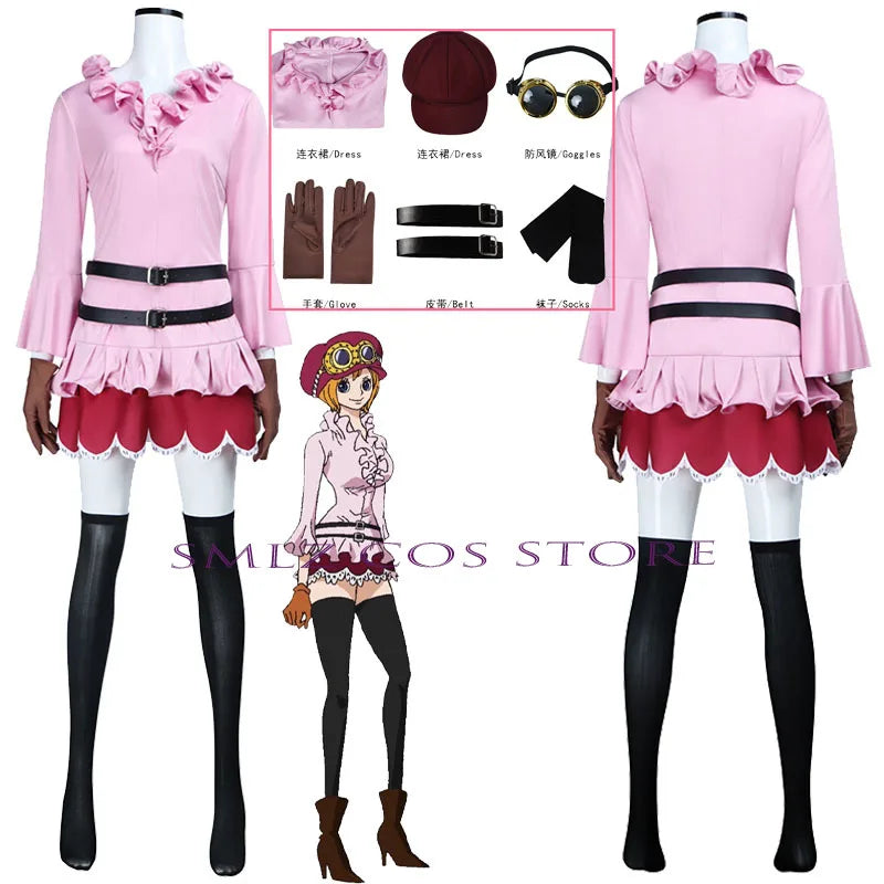 Anime Koala Cosplay Costume Woman Koala Pink Dress Hat Sexy Uniform Wig Set Halloween Carnival Party Play Outfit for Women