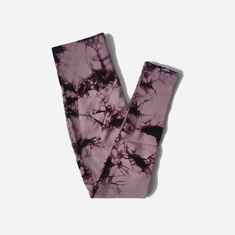 Tie Dye Seamless Leggings For Women High Waist Yoga Pants  Scrunch Butt Lifting Tights Fitness Workout Leggins Gym Clothing