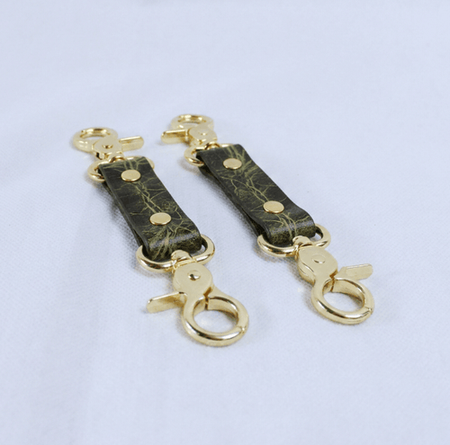 BDSM Connectors Avocado Leather Strap with Gold Hardware