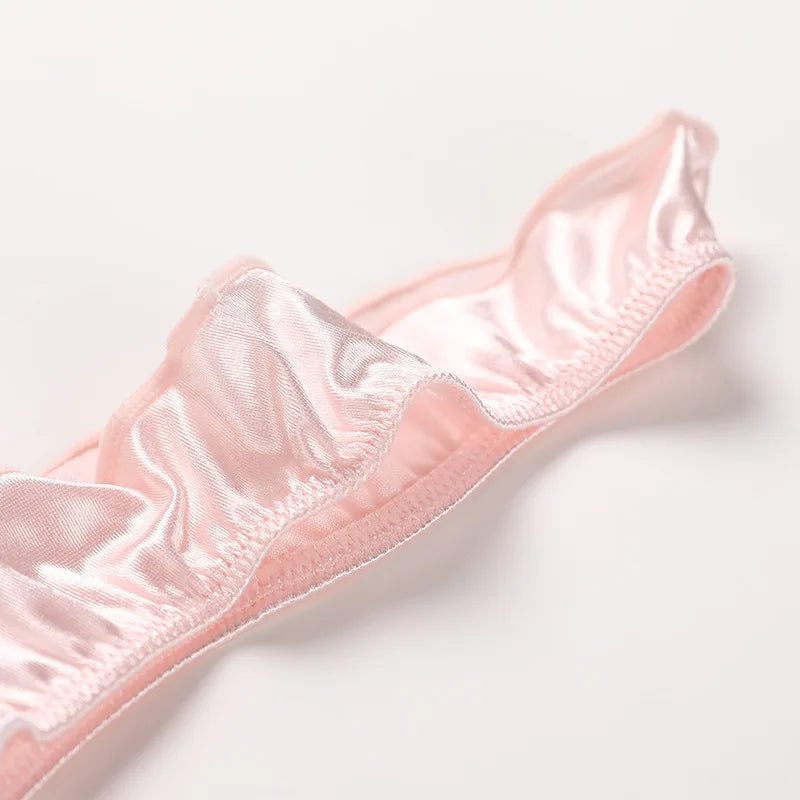 Pack of 3 Luxury Satin Plus Size, Sexy Letter Embroidery, Seductive Low Waist Ladies Panties
