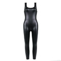 Women one-piece Body Shaper Leather Jumpsuits sleeveless Bodysuits high-elasticity Corsets Tight leggings sexy Leather Shapewear