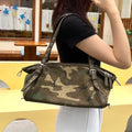 Brand Design Camouflage Women Handbags Large Capacity Canvas Shoulder Bag Commuting Ladies Travel Female Armpit Bag