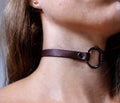 Blue Leather O Ring Choker – Day Collar BDSM Collar Gothic Choker