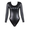 Women one-piece Body Shaper Jumpsuits long-sleeved Thong Bodysuits high-elasticity Corsets Tight leggings sexy Leather Shapewear