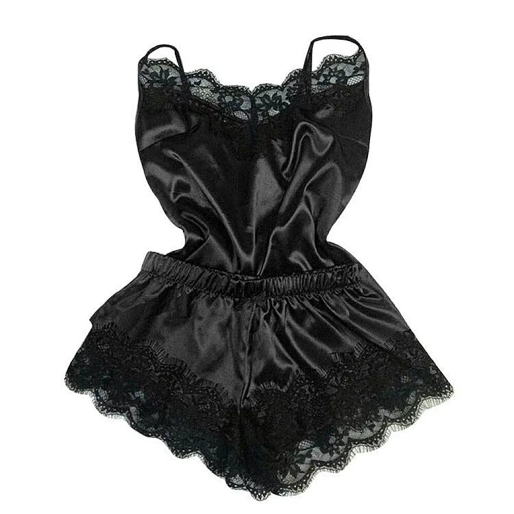 European American Lace Suspender Pajama Set Sexy Mesh Loungewear Comfortable Sleepwear