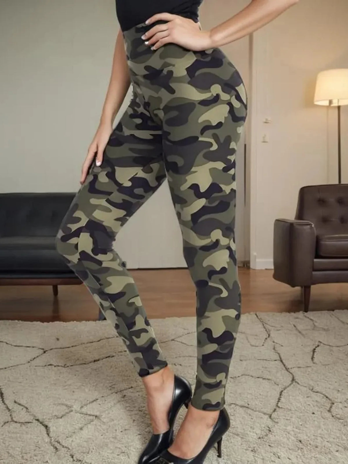 Spring Women's Leggings Camouflage Prints Outdoor Trousers Pants Stretch Elastic Waist Sporty And Sexy Fitness Pants Streetwear