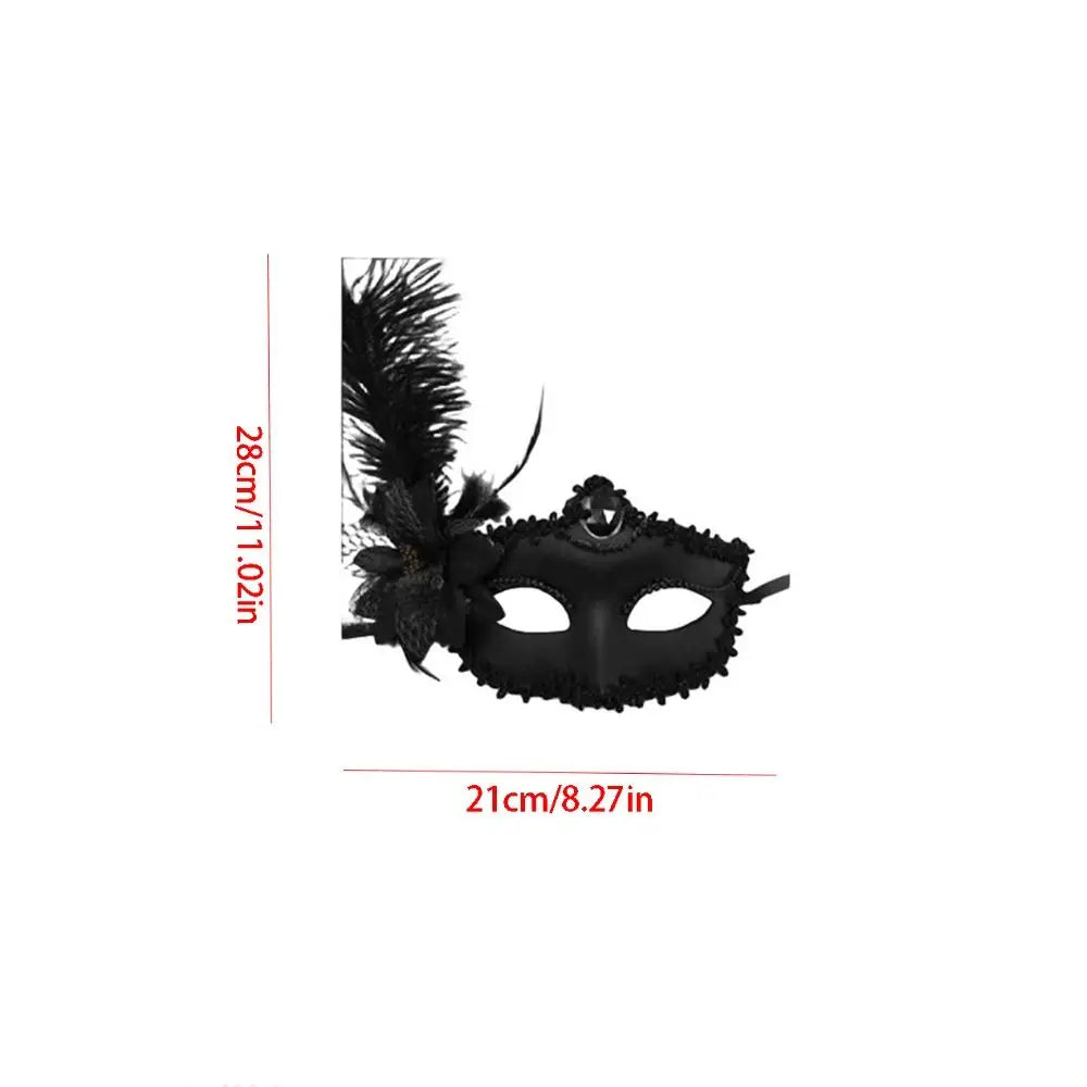 Fancy Rhinestone Half-Face Mask Multicolor Seductive Style Feather Mask Flower Masquerade Halloween Festival Party Mask Ladies