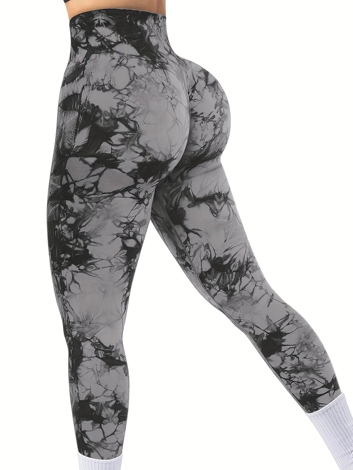 Tie Dye Seamless High Waisted Workout Leggings for Women Scrunch Butt Lifting Yoga Gym Athletic Pants