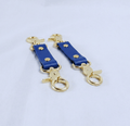 BDSM Connectors Blue Leather Strap with Gold Hardware