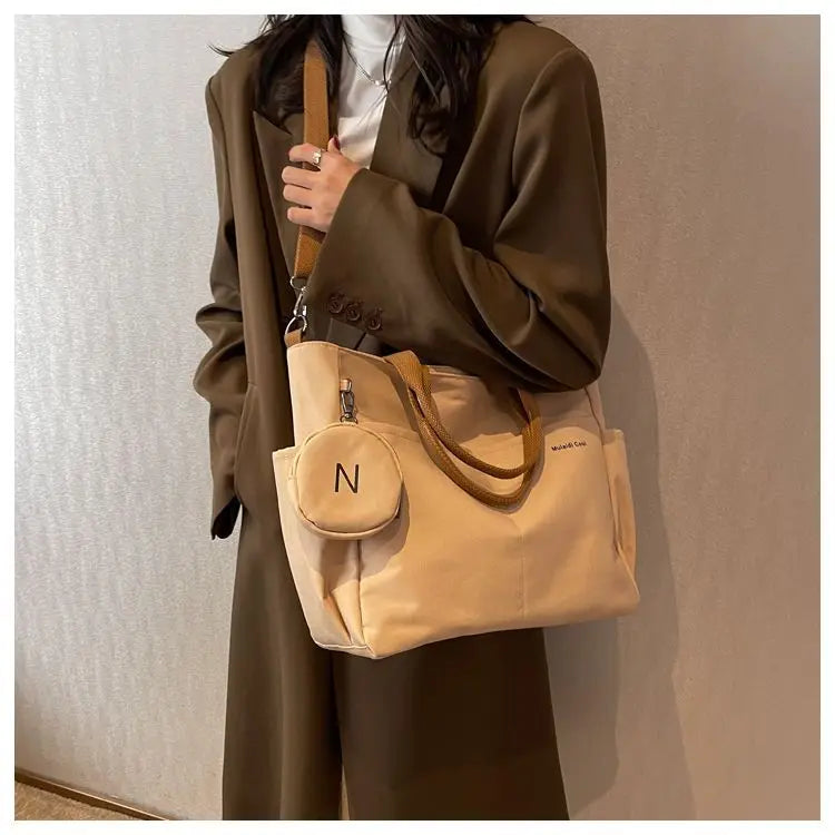 Women Shoulder Crossbody Bag Japanese Canvas Tote Messenger Bag for Student 2024 Ladies Hand Bags Female Handbag Bolsa Feminina