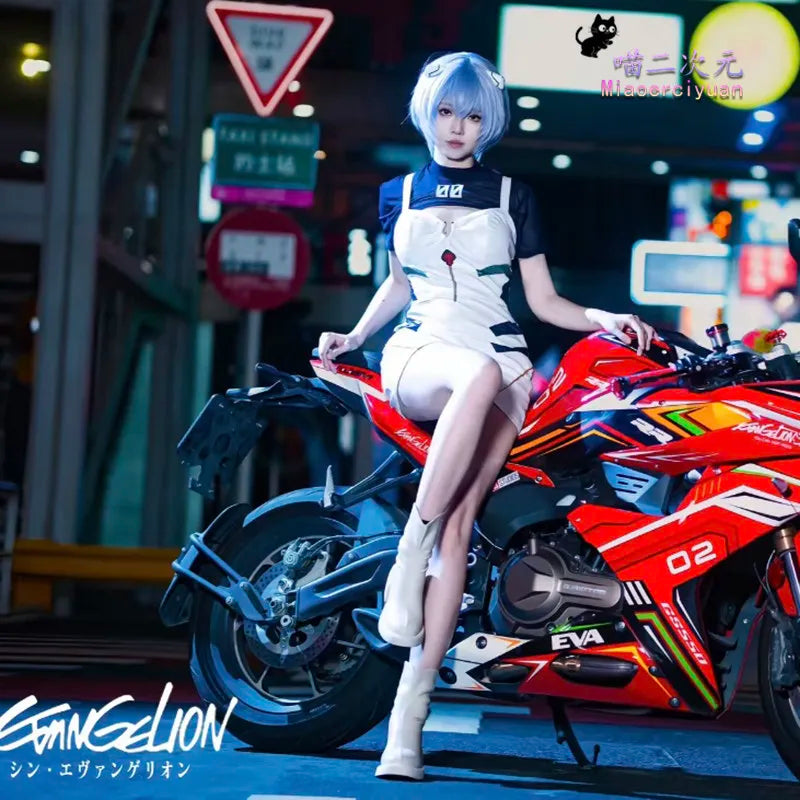 Asuka Langley Soryu Anime EVA Cosplay Ayanami Rei Costume Sexy Daily Leather Motorcycle Coat Outfit Women Halloween Uniform