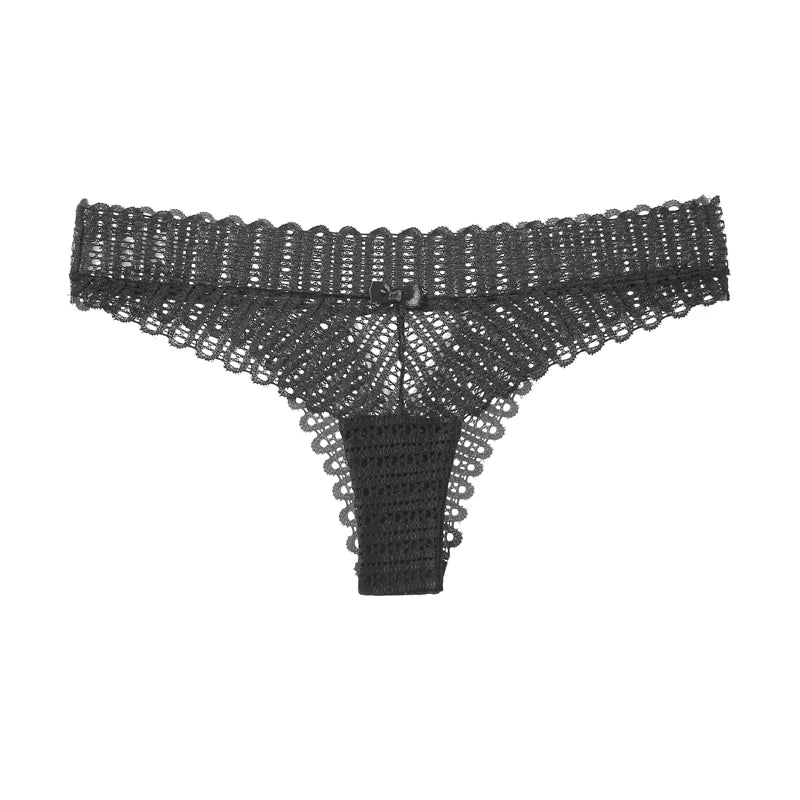 Meet'r Women Sexy Lace Panties Low-waist G String Thong Underwear Female Hollow Out Transparent Temptation Lingerie