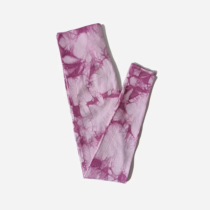 Tie Dye Seamless Leggings For Women High Waist Yoga Pants  Scrunch Butt Lifting Tights Fitness Workout Leggins Gym Clothing