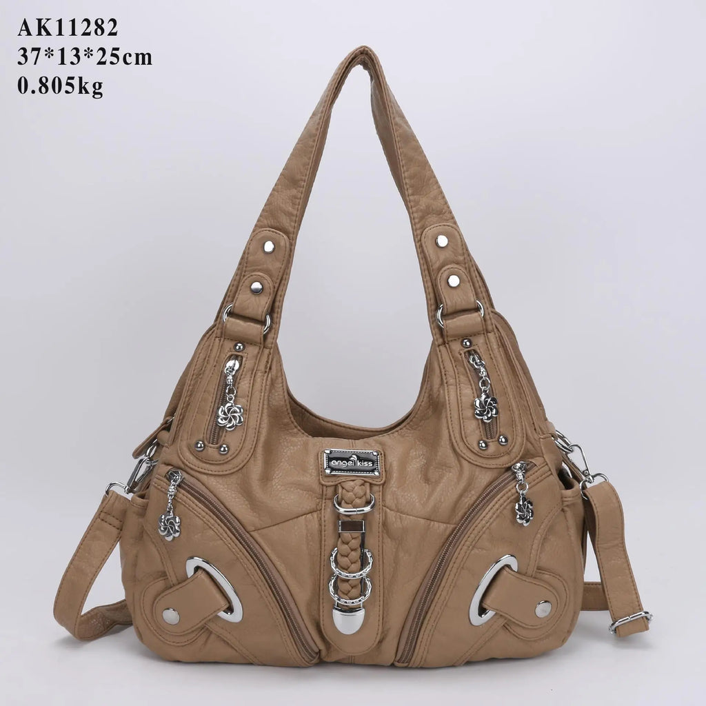 Angel Kiss Women Handbags Fashion Shoulder Bag Large Tote Top-handle Shopping Pack Multifunctional Satchel Lady Hobos Big Purse