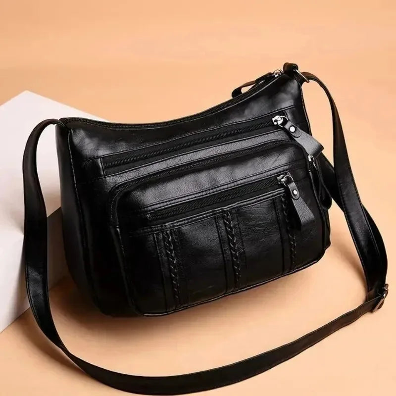 2025 New Collection Lightweight Multi Layer Shoulder Bag for Women Spacious Tote Handbag for Mother Middle Age Ladies Daily Use