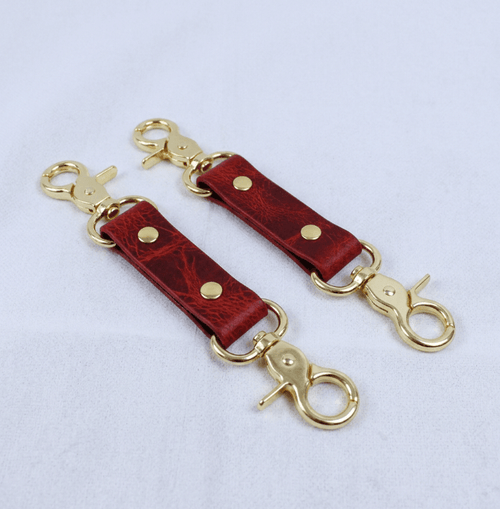 BDSM Connectors Green Leather Strap with Gold Hardware