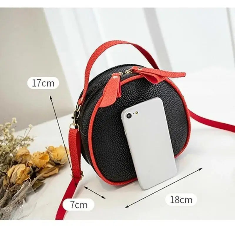 Fashion Cherry Pattern Sweet Girls Small Round Bag Handbag Simple Casual Student Mini Travel Backpack Handbags Shoulder Bags