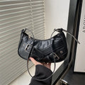 Y2K Vintage PU Leather Women Shoulder Bag Small Crossbody Bag Fashion Ladies Underarm Bag Clutch Purse and Handbag