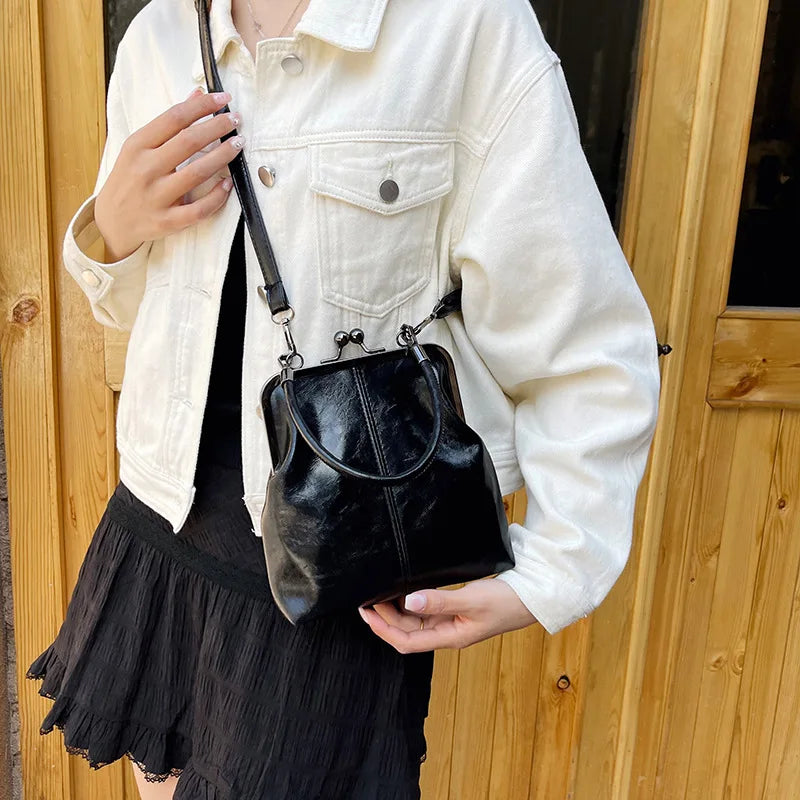 Vintage Style Women Handbag Brown Versatile Designer Shoulder Bag PU Leather Ladys Shell Purses Crossbody Bags